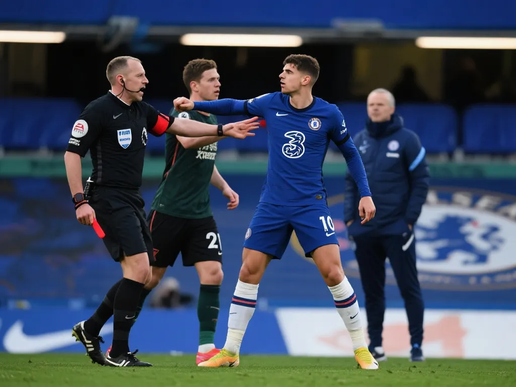 切尔西再遭重创！杰克逊肘击博特曼，VAR确认后直接红牌离场！